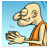 Greeting Monks cartoon button