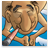 Diving cartoon button