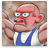 Bodybuilder cartoon button