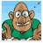 Rugby Player cartoon button